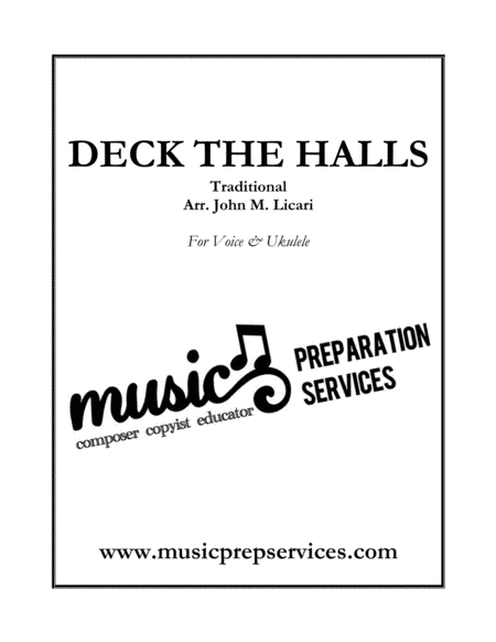 Free Sheet Music Deck The Halls Ukulele Voice