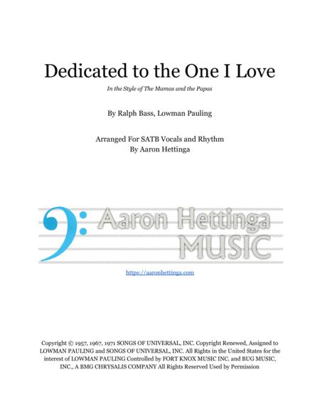 Dedicated To The One I Love Sheet Music