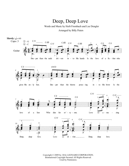 Deep Deep Love Sheet Music