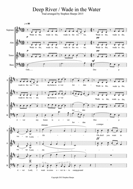 Deep River Wade In The Water Sheet Music