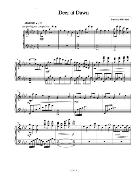 Free Sheet Music Deer At Dawn