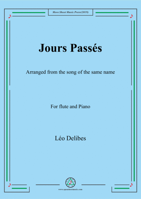 Free Sheet Music Delibes Jours Passs For Flute And Piano