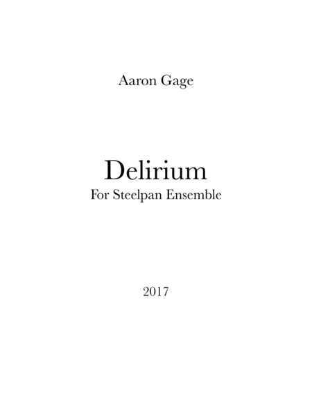 Delirium For Steelpan Quartet Sheet Music