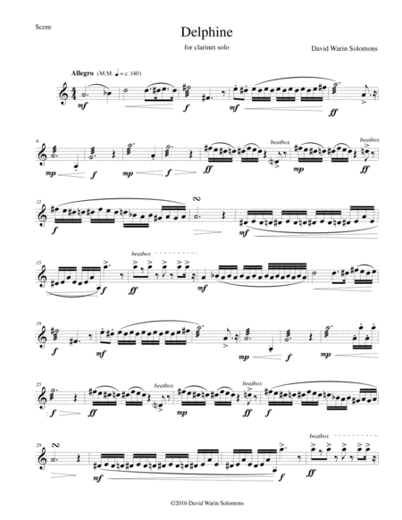 Delphine All 5 Versions For Clarinets Sheet Music