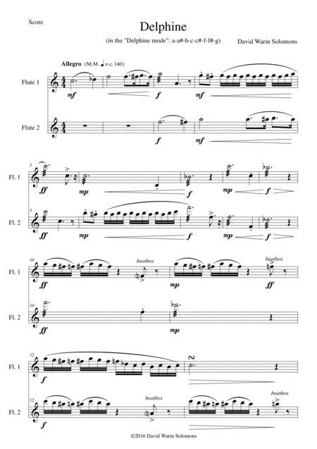 Free Sheet Music Delphine For Flute Duo Canon A 2