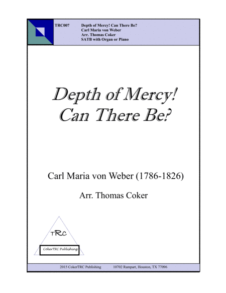 Free Sheet Music Depth Of Mercy Can There Be