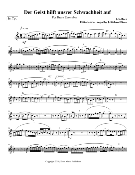 Der Geist 1st Trumpet Sheet Music