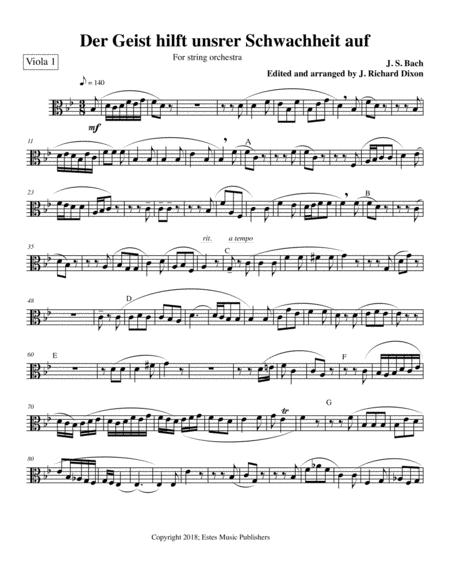 Free Sheet Music Der Geist 1st Viola