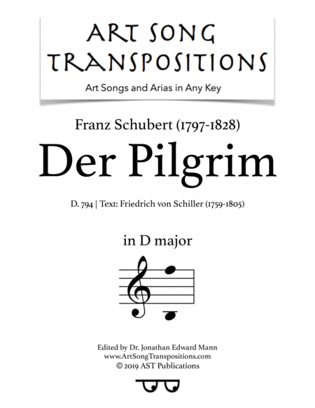 Der Pilgrim D 794 D Major Sheet Music