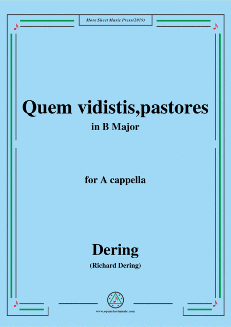 Free Sheet Music Dering Quem Vidistis Pastores In B Major A Cappella