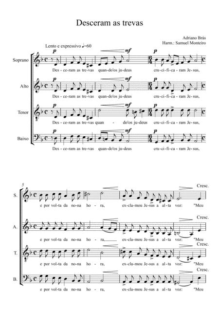 Desceram As Trevas Sheet Music