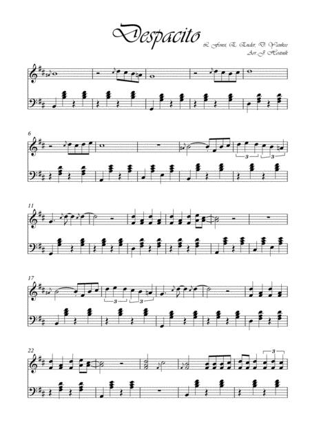 Despacito Accordion Solo Sheet Music