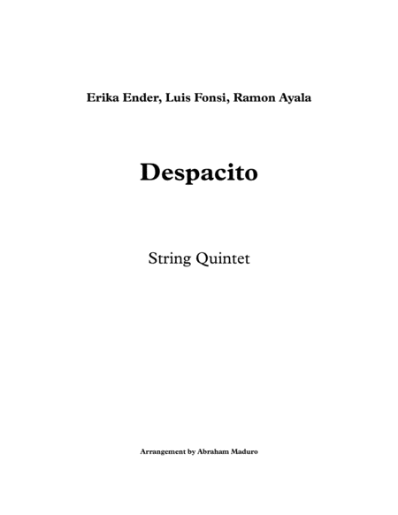Free Sheet Music Despacito String Orchestra Quintet Arrangement
