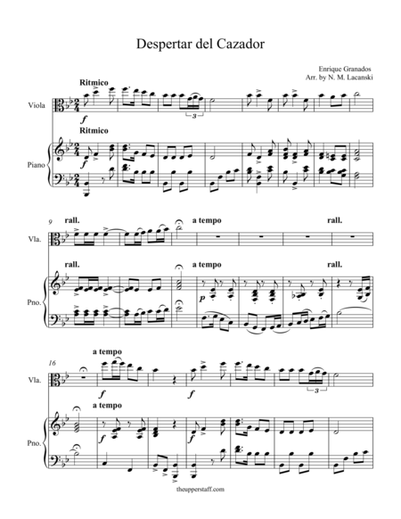 Despertar Del Cazador Sheet Music