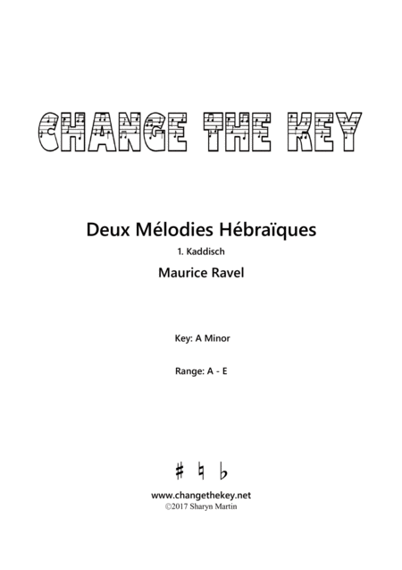 Deux Melodies Hebraiques Kaddisch A Minor Sheet Music