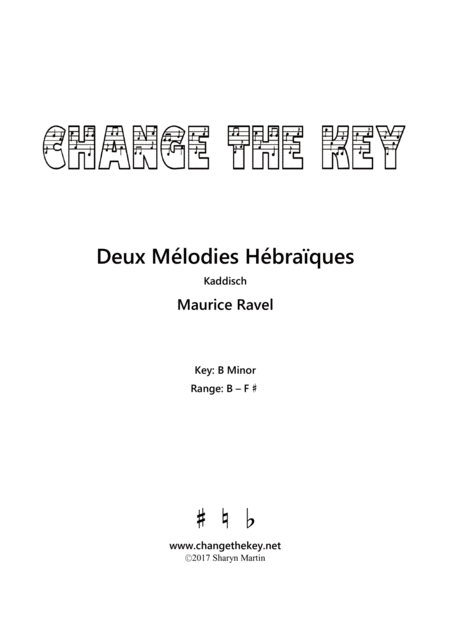 Deux Melodies Hebraiques Kaddisch B Minor Sheet Music