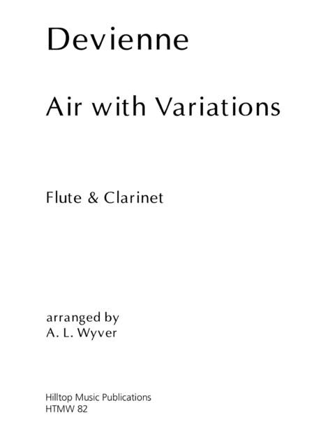 Devienne Air And Variation Arr Flute And Clarinet Sheet Music