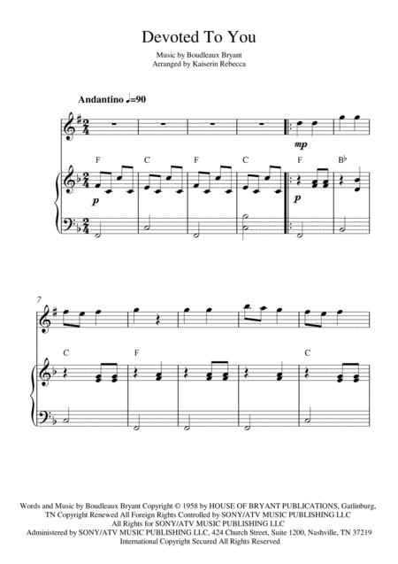 Free Sheet Music Devoted To You For Tenor Saxophone Solo And Piano Accompaniment