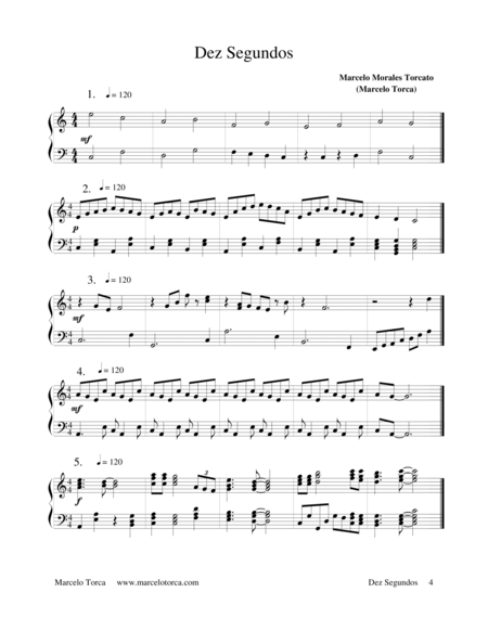 Dez Segundos Ten Seconds Sheet Music