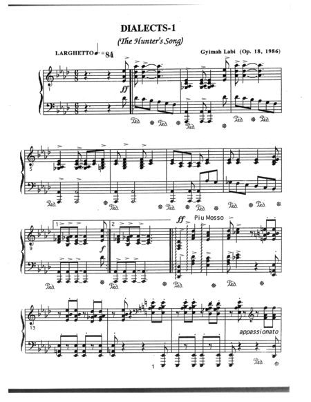 Free Sheet Music Dialects No 1