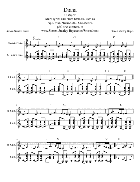 Diana Sheet Music