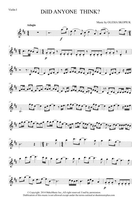 Did Anyone Think Sheet Music