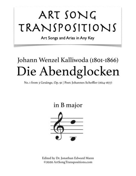 Free Sheet Music Die Abendglocken Op 91 No 1 Transposed To B Major