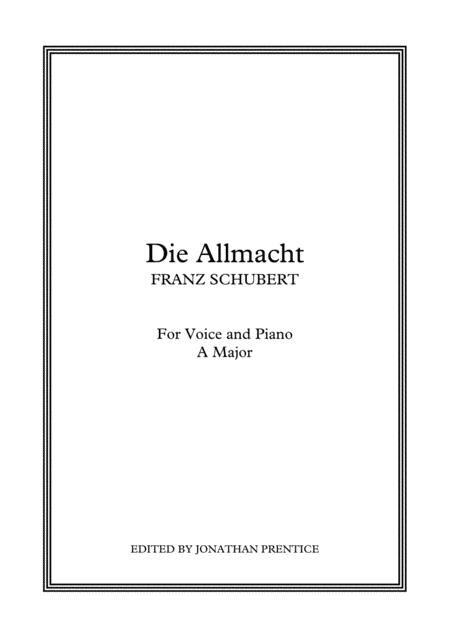 Free Sheet Music Die Allmacht