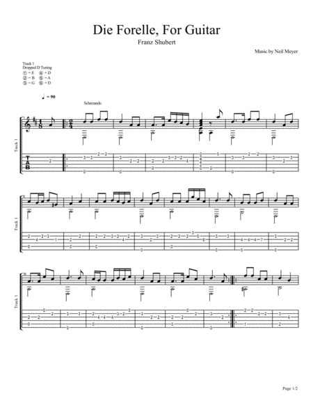 Die Forelle For Guitar Sheet Music