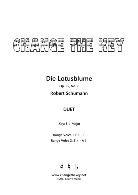 Free Sheet Music Die Lotusblume Duet Eb Major