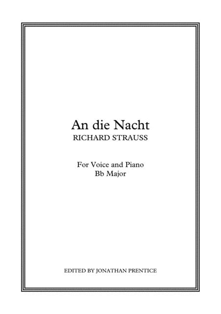 Free Sheet Music Die Nacht Bb Major