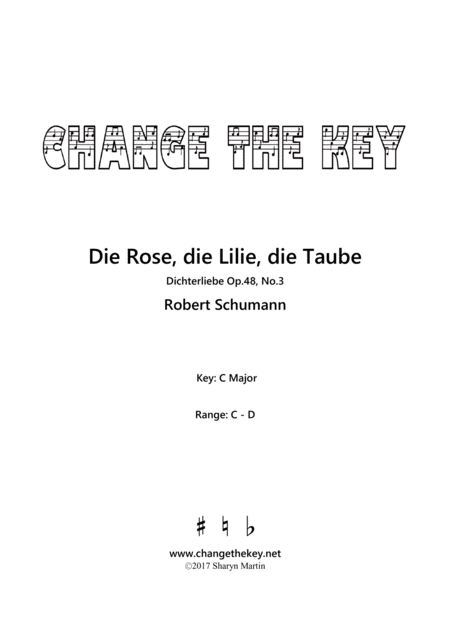 Die Rose Die Lilie Die Taube C Major Sheet Music