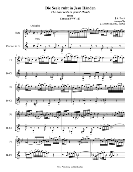 Die Seele Ruht In Jesu Handen From Cantata Bwv 127 Sheet Music