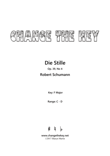 Free Sheet Music Die Stille F Major
