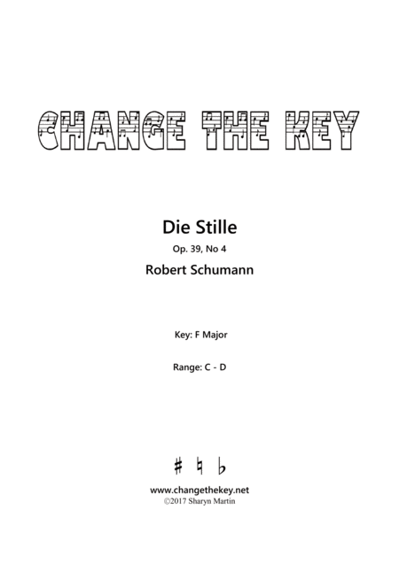 Die Stille F Major Sheet Music