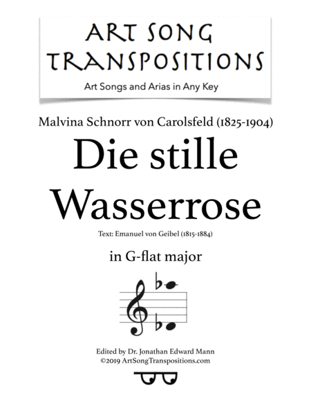 Die Stille Wasserrose G Flat Major Sheet Music