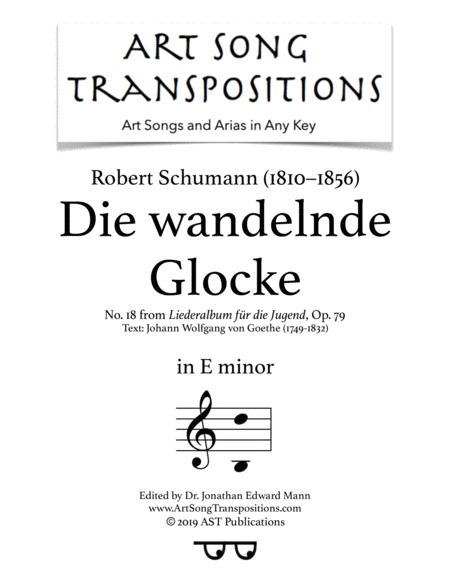 Free Sheet Music Die Wandelnde Glocke Op 79 No 18 E Minor