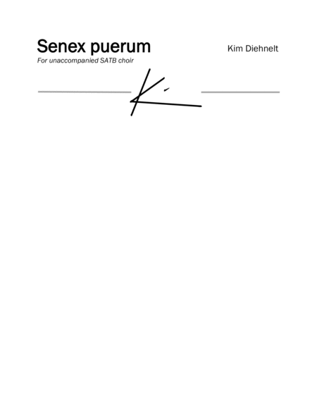 Diehnelt Senex Puerum Sheet Music