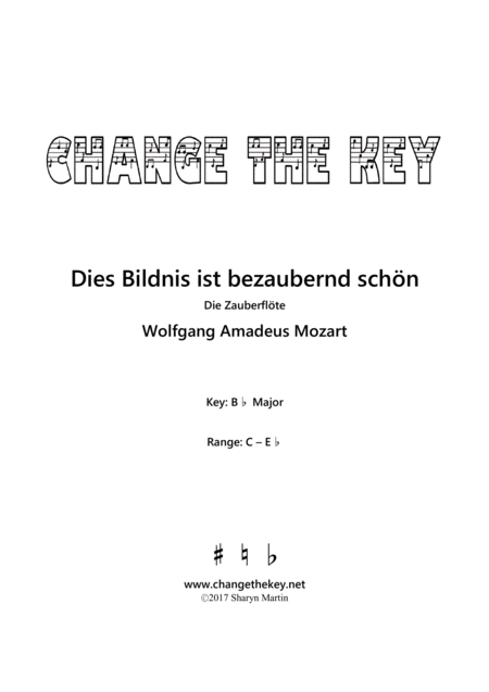 Dies Bildnis Ist Bezaubernd Schon Bb Major Sheet Music