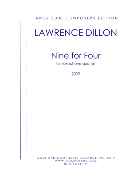 Dillon Nine For Four Sheet Music