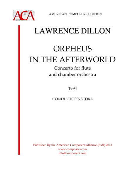 Dillon Orpheus In The Afterworld Sheet Music