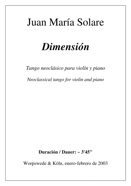 Dimensin Violin Piano Sheet Music