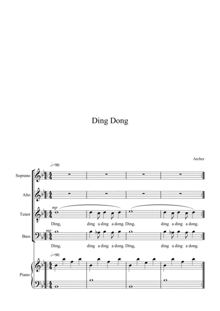 Free Sheet Music Ding Dong