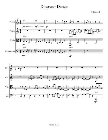 Free Sheet Music Dinosaur Dance