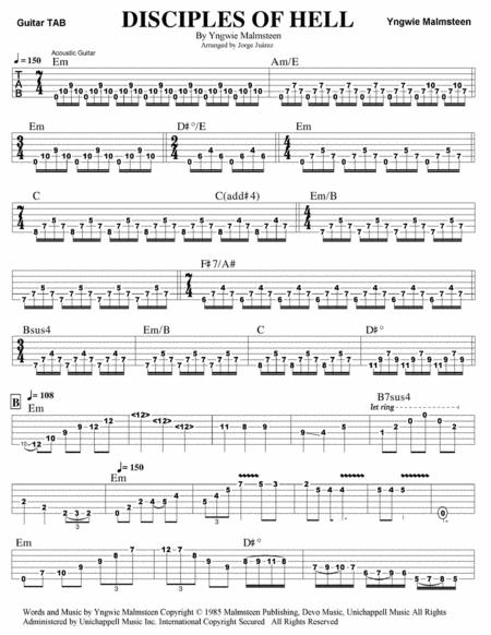 Disciples Of Hell Guitar Tab Sheet Music