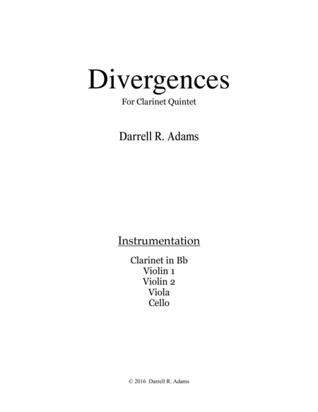 Free Sheet Music Divergences Score