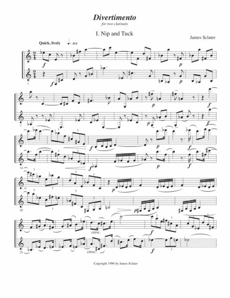 Divertimento For Two Clarinets Sheet Music