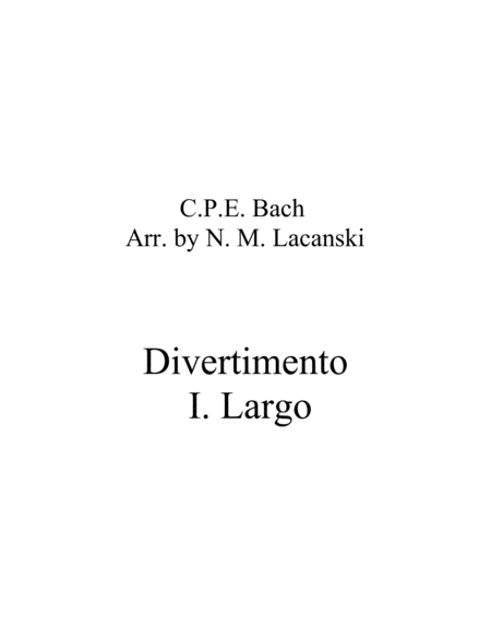 Free Sheet Music Divertimento I Largo