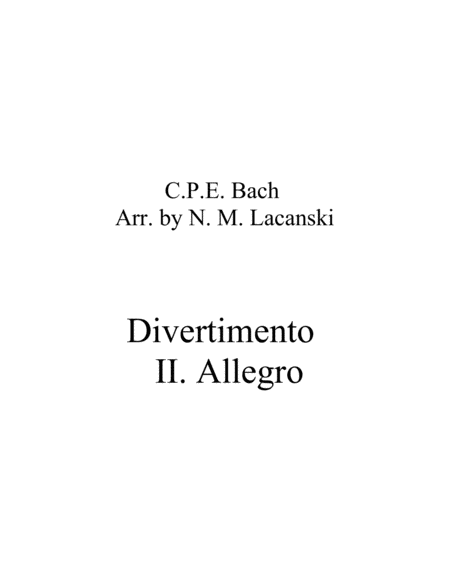 Divertimento Ii Allegro Sheet Music