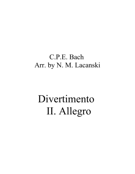 Free Sheet Music Divertimentp Ii Allegro